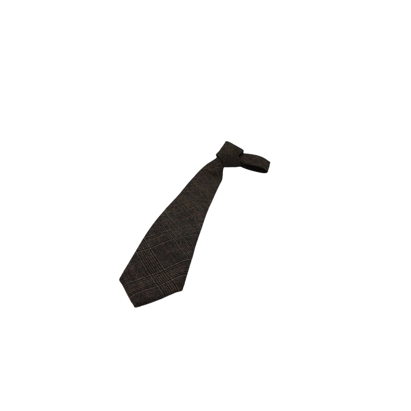 Krawatte Dunkel Kariert Grau von Braun