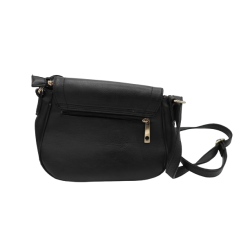 Handtasche mit Leder Paunch Schwarz