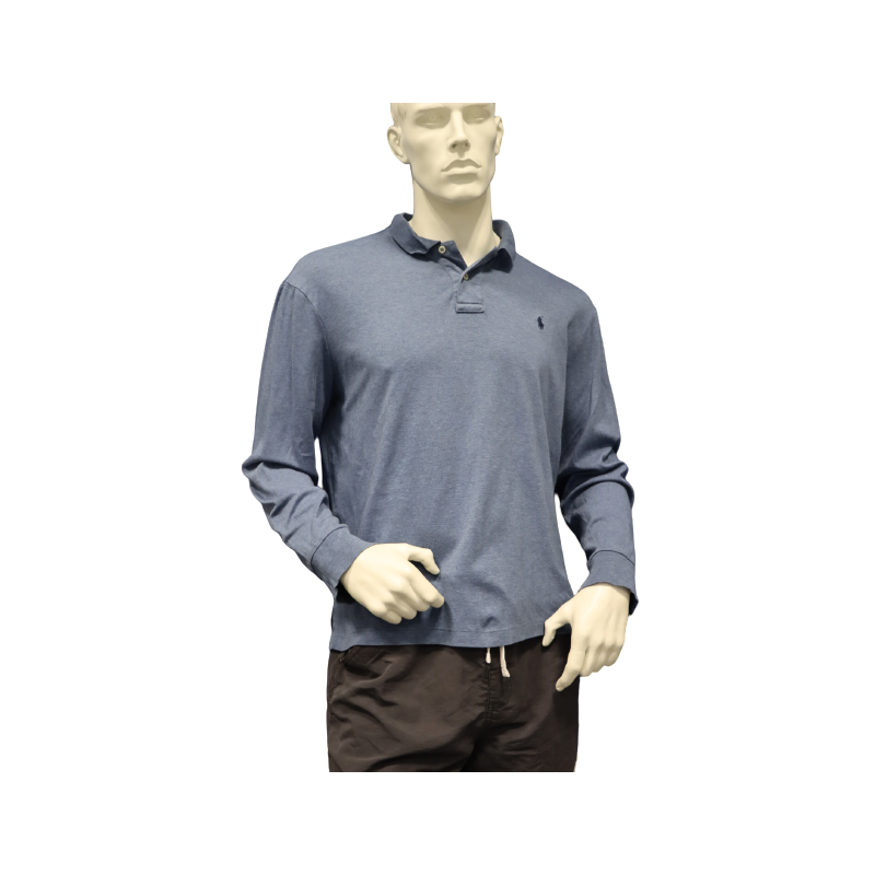 Poloshirt (langarm) in Jeansblau von Polo Ralph Lauren