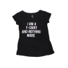 Frauenshirt schwarz mit Aufdruck von Dont believe the Hype