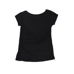 Frauenshirt schwarz mit Aufdruck von Dont believe the Hype