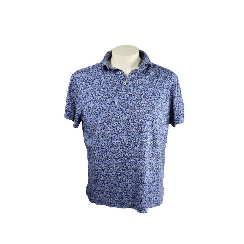 Poloshirt kurzarm in Blau (gemustert) von Polo Ralph Lauren